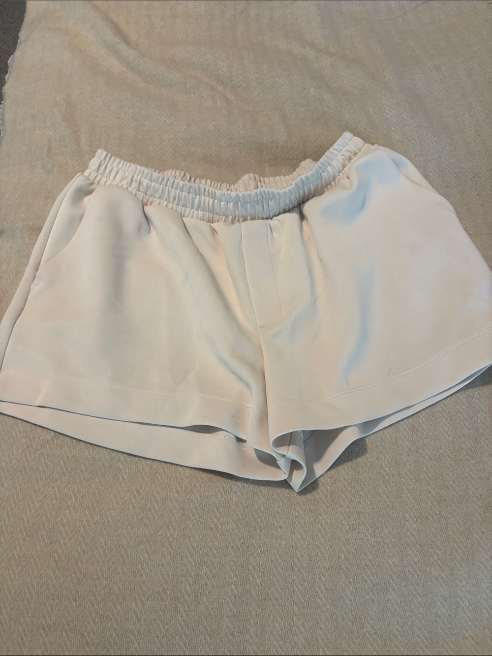 a new day Cream Elastic-Waist Athletic Lounge Shorts